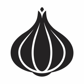 black garlic bulb icon clip art preview