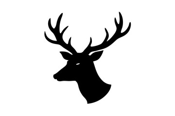 Fototapeta premium Deer head silhouette vector design wildlife symbol graphic element template, deer, head, silhouette, vector, illustration, animal, wildlife, nature, symbol, graphic, design, outline, art, drawing