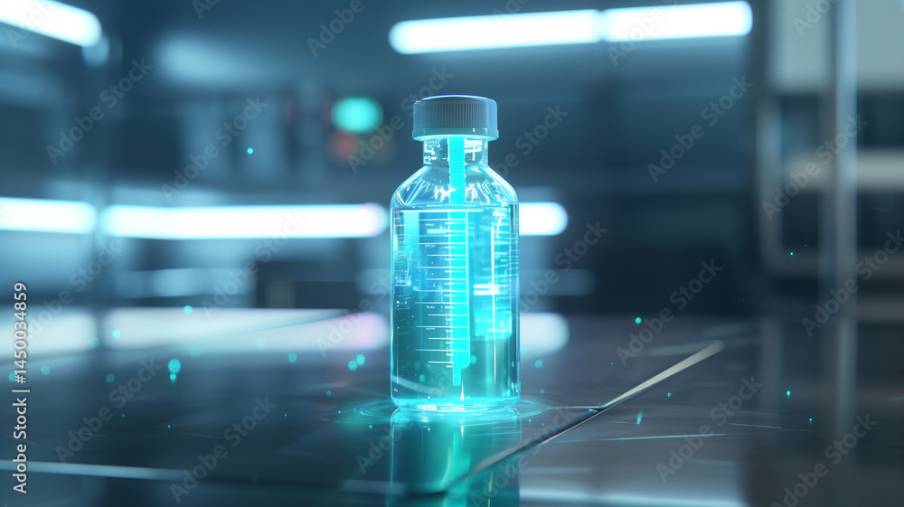 Poster this vial containing experimental geroprotective compounds aimed at enhancing longevity and healthsp