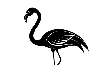 Pink Flamingo Vector Illustration  Tropical Bird Clipart on White Background