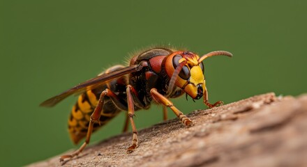 Majestic Hornet Close-Up: A Detailed Macro Photograph