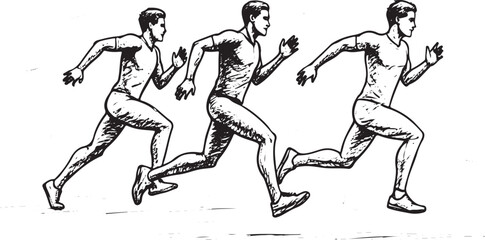 running exercise black and white 