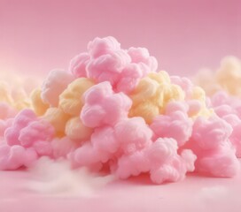 Fototapeta premium Gentle fuzzy gradient, pink to yellow, cotton candy effect , candy floss, light, gentle