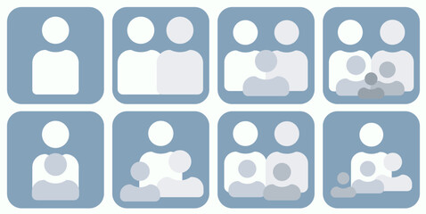 Family of several people abstraction. Abstract illustration of several simple family compositions.