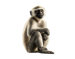 Obraz premium Portrait African green monkey sitting down, isolated on a transparent background