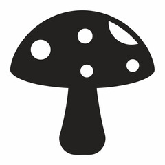 Mushroom silhouette icon on white background
