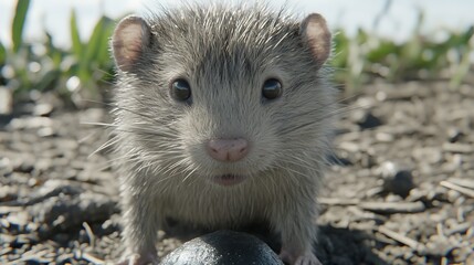Fototapeta premium Close up of a curious rodent in natural habitat