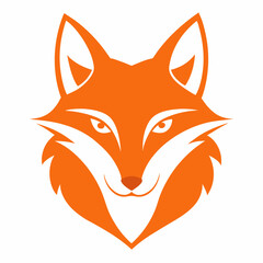 Fox Head Silhouette on White Background: Bold Animal Design for Logos and Creative Projects