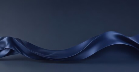 Navy blue wavy gradient banner with metallic accents ,  modern,  smooth