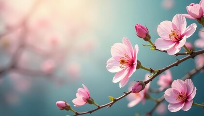 Obraz premium Delicate floral vines, pastel hues, soft focus, soft focus, light