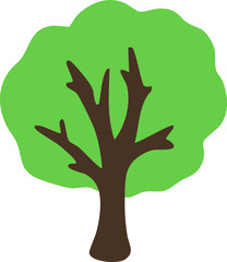 봄 초록 나무 드로잉 아이콘