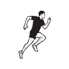 Simple motion line of runner man - runner man silhouette - runner man vector - runner man doodle - running illustration - runner man line art

