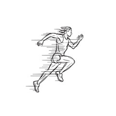 Fast runner man outline - runner man silhouette - runner man vector - runner man doodle - running illustration - runner man line art

