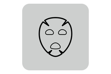 Line icon of facial mask used in beauty treatments. Essence of skincare routines concept