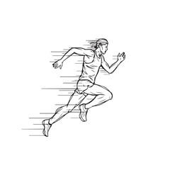 Runner man silhouette - runner man vector - runner man doodle - running illustration - runner man line art

