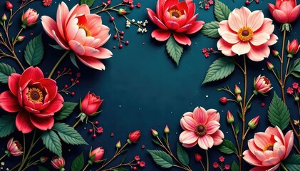 Intricate floral tapestry wallpaper, rich jewel tones, interior, wallpaper