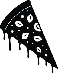 slice of pizza with toppings on white background 