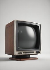 Vintage CRT monitor, close-up, isolated on white background , retro technology, display