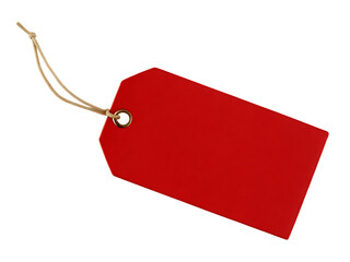 Red tag isolated on white background PNG