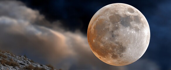 Blood Moon over Clouds