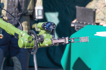 Robotic arm with camera and claw. Sapper robot