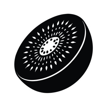 black kiwi fruit slice clip art preview
