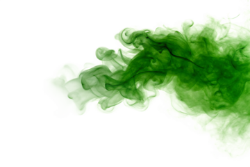  green smoke cloud isolated on white background PNG