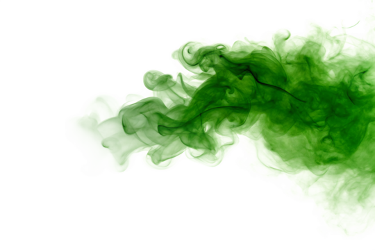  green smoke cloud isolated on white background PNG