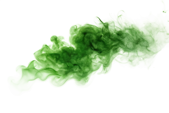  green smoke cloud isolated on white background PNG - Powered by Adobe