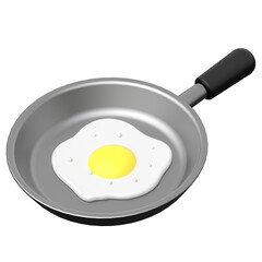 Fried Egg 3D icon on transparent