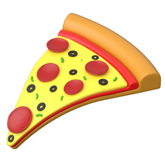 Pizza Slice 3D icon on transparent