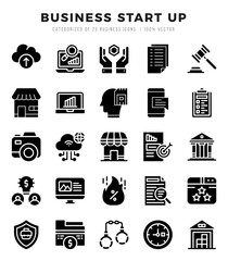 Set of Business Start Up Icons. Simple line art style icons pack.