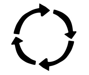 手書きの矢印。線画のカーソル。ベクターイラスト。