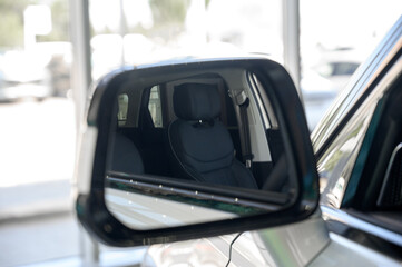A car side mirror in a close up