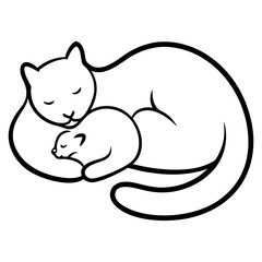 Cat Curled Around a Sleeping Baby Heartwarming Design