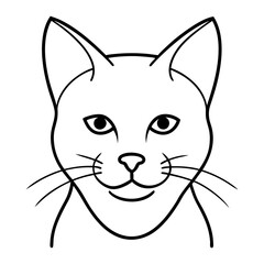 Cat Portrait with Minimal Strokes Japanese Ink Style