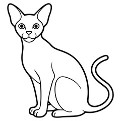 Detailed Sphynx Cat Minimalist Line Drawing