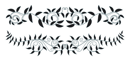 Set Floral wedding ornament 