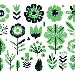Fototapeta premium set of floral elements