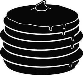 stack of pancakes with syrup on white background .eps