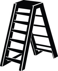 stepladder folded open on white background 