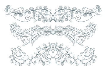 Set Floral wedding ornament 