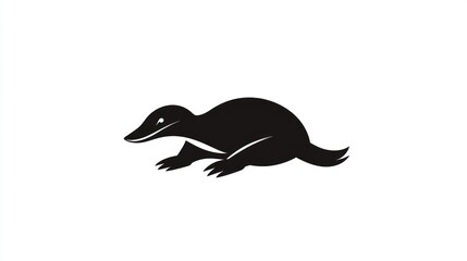 Simple black silhouette of a mole