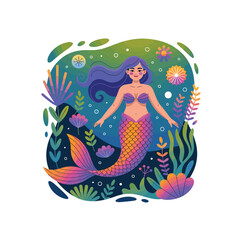 Confident Plus-Size Woman in Stylish Casual Outfit – Body Positive Vector Illustration