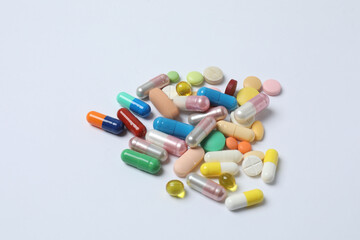 Variety of medicines and drugs.Medicine and healthcare concept