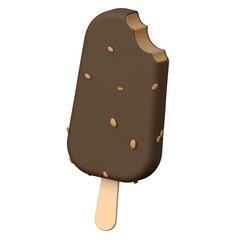 Chocolate Ice Cream 3D icon on transparent