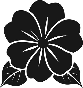 black flower blossom leaves simple design clip art preview