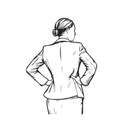 Professional female executive art – business woman silhouette – business woman vector – business woman doodle – office illustration – business woman line art

