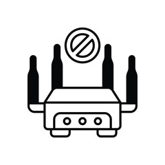 No Router Icon vector stock illustration