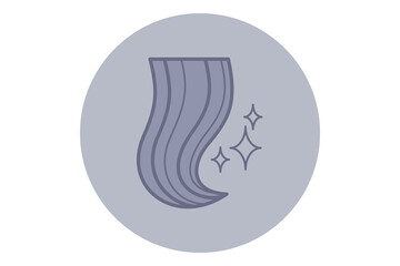 Flowing strand of hair styled beautifully with sparkling accents set against solid background. Perfect for beauty-related themes